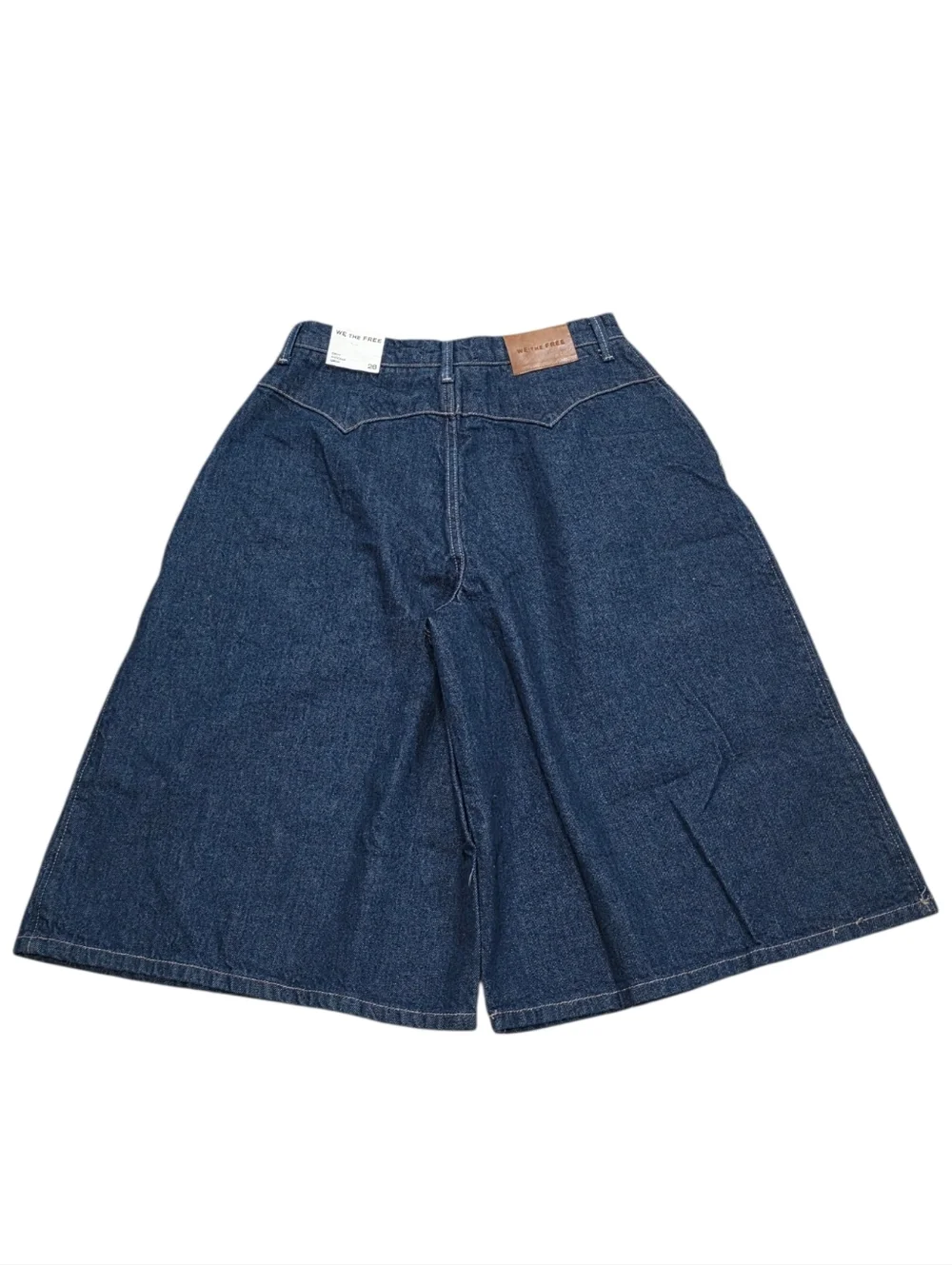We The Free Antonia Crop Dark Denim Shorts CRVY Trending Baggy Jort Style NWT 26